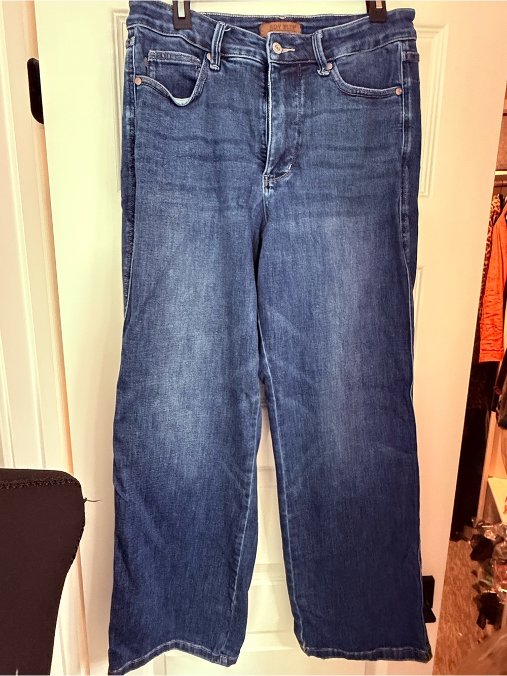 Judy Blue Wide-Leg Jeans in Dark Blue Denim